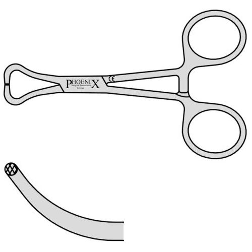 Towel Clip NonTearing With Serrated Jaws And Box Joint 115mm Curved