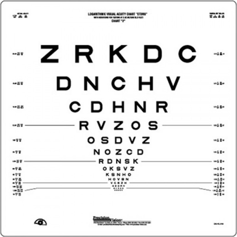 Precision Vision 2.5-Metre ETDRS LogMAR Eye-Test (Chart 2 Revised)