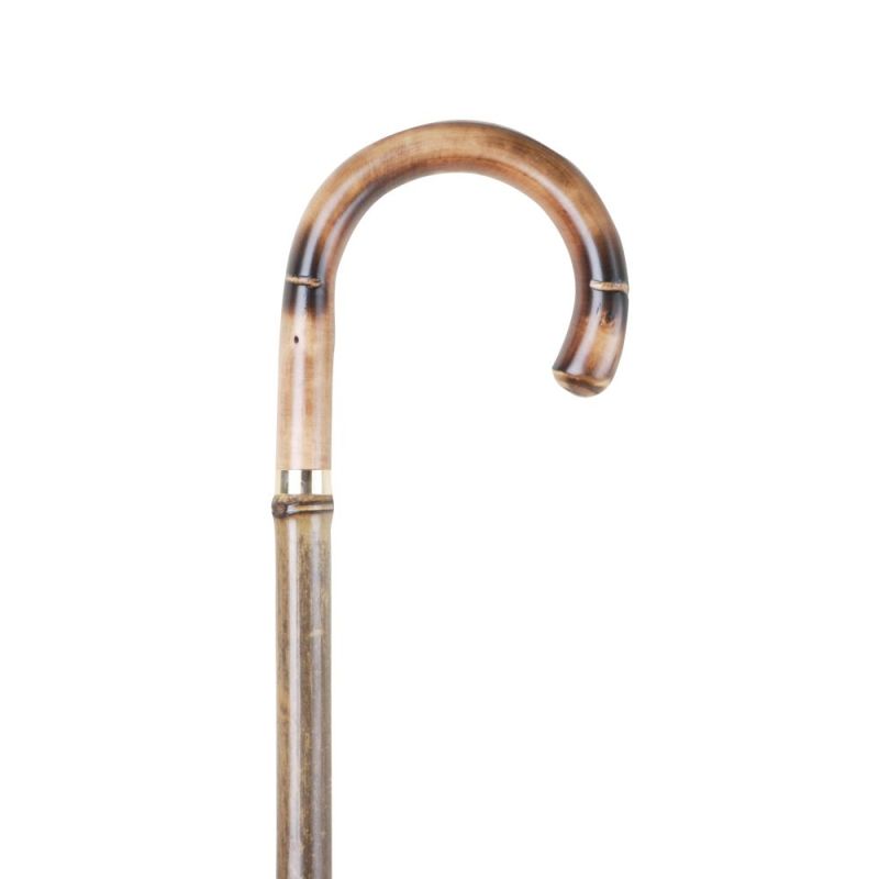 Bamboo Walking Cane with Chestnut Crook Handle Health and Care