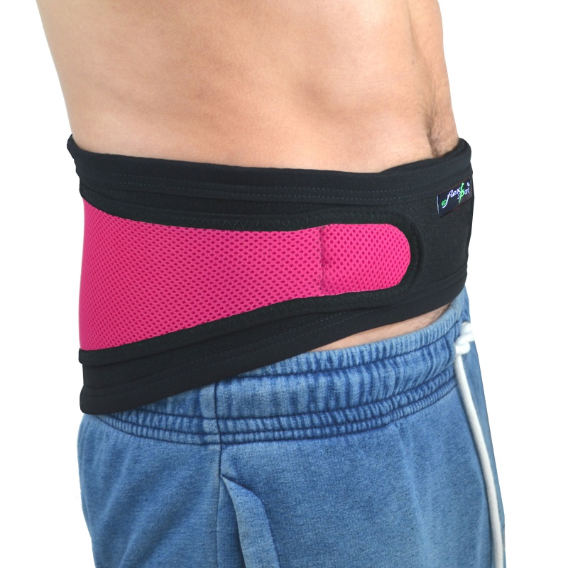 4Dflexisport® Raspberry Lumbar Support Belt with Side Pulls Health