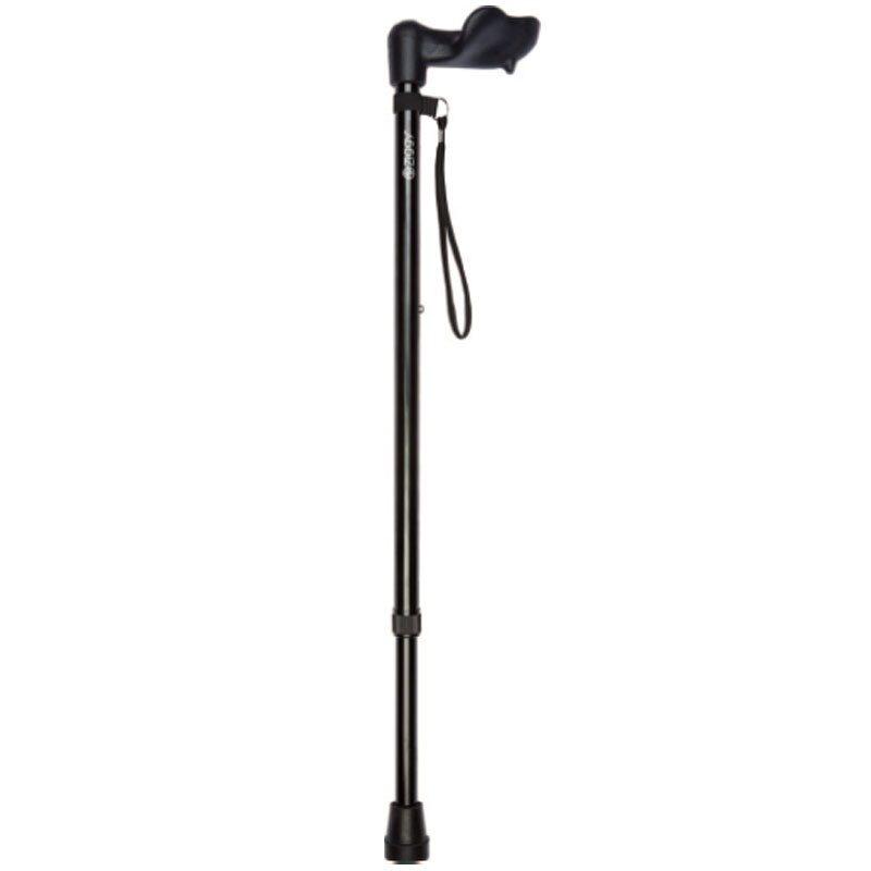 Black Adjustable Anatomical Walking Stick Health and Care