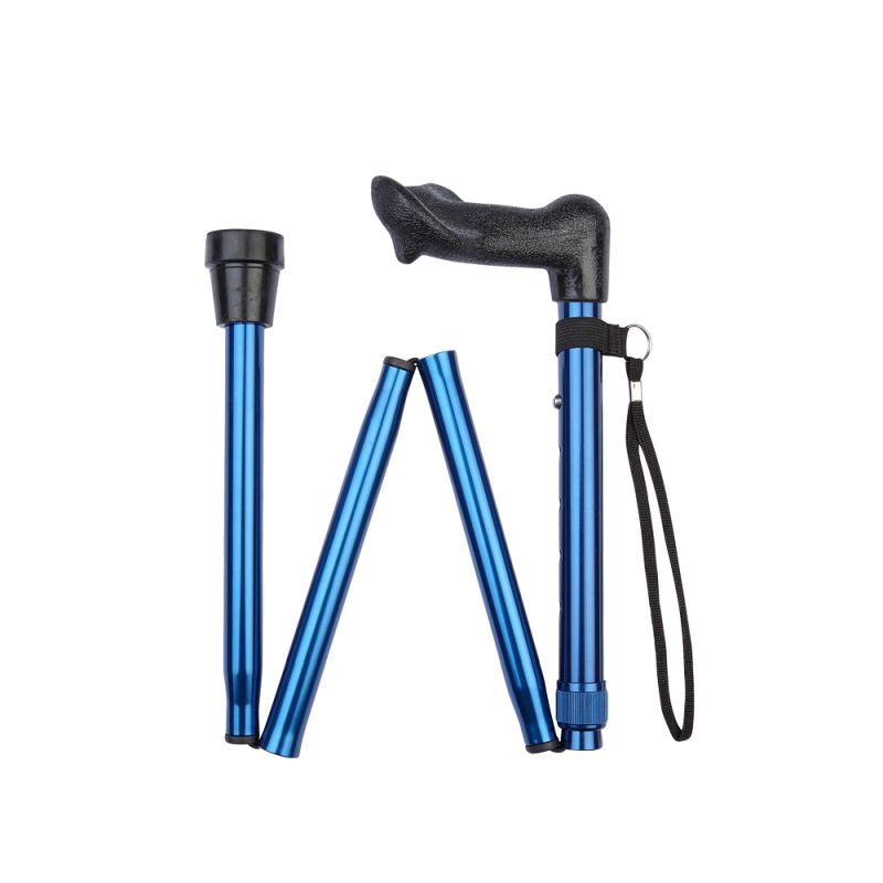 Blue Economy Anatomical Height-Adjustable Folding Cane