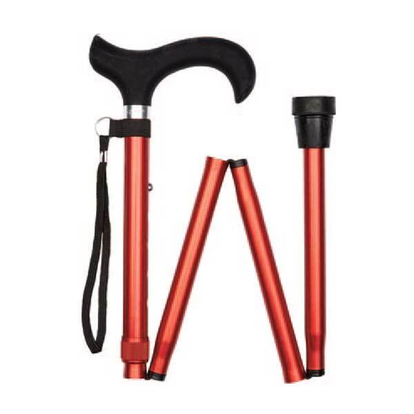 Ziggy Red Folding Walking Stick Health and Care