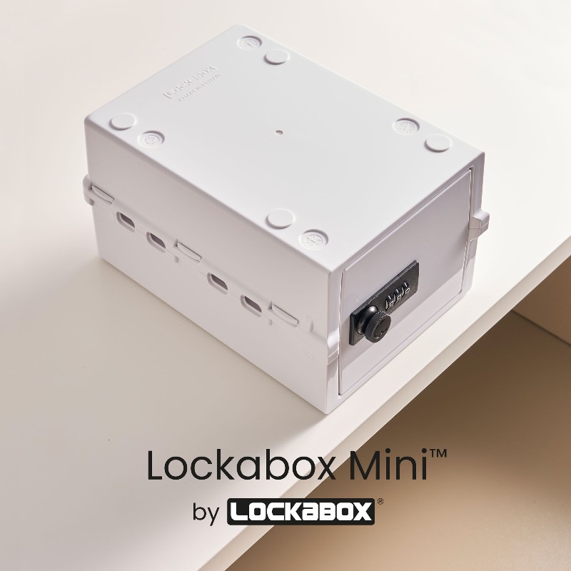 Lockabox Mini™ Storage Box (Opal White) | Health and Care