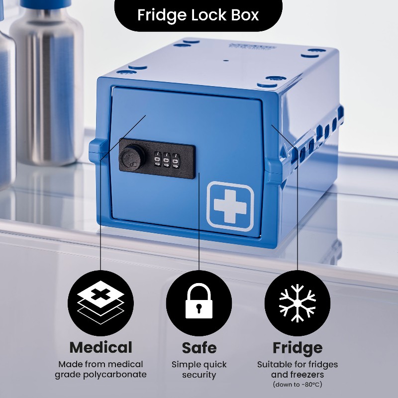 Lockable Idf Mini Rack Lockabox Mini™ Lockable Storage Medi Blue | Health and Care