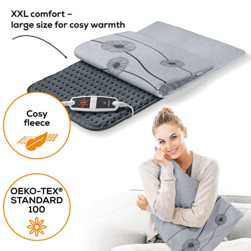 Beurer HK125 XXL Cosy Heat Pad in Grey Health and Care