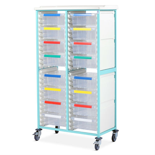 Bristol Maid Double Column Caretray Rack With Twelve Shallow Trays