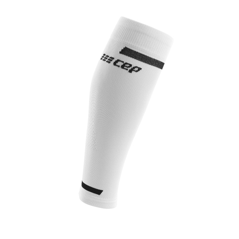 CEP White Compression Running Calf Sleeves For Men