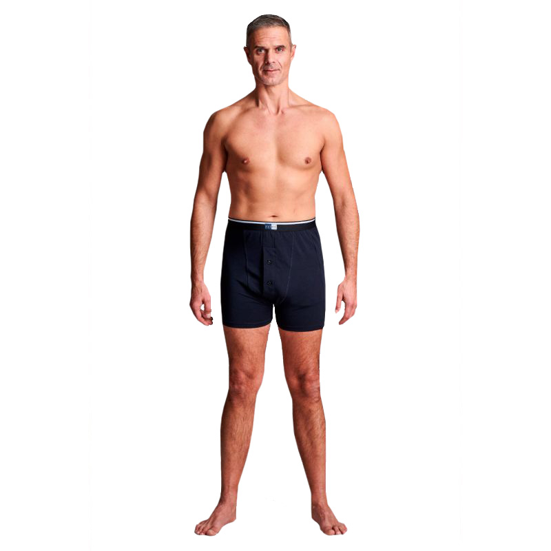 CUI Men's Navy Ostomy Twin Pocket Trunks Health and Care