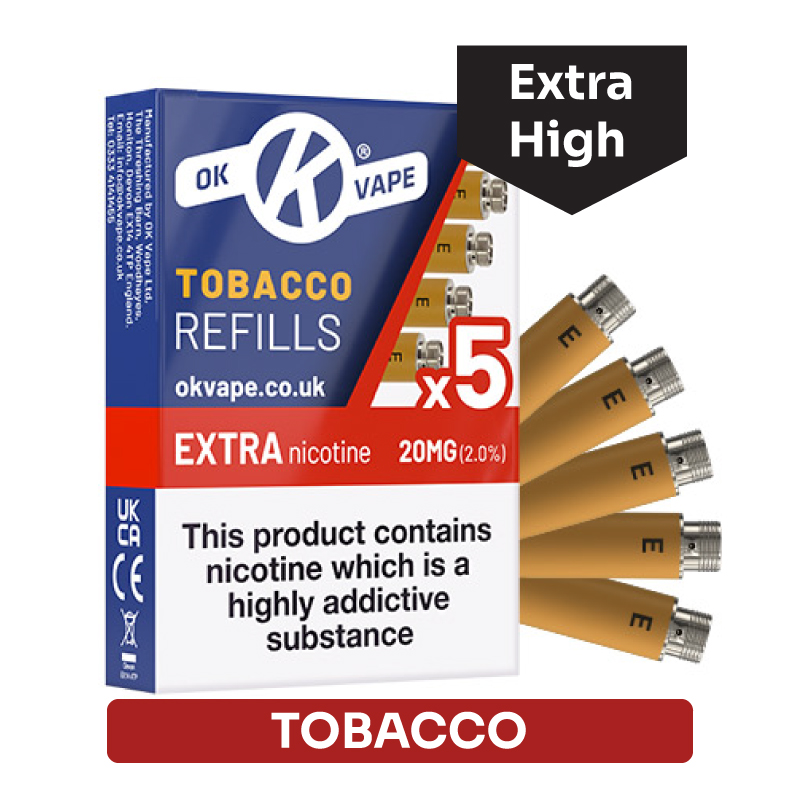buy tobacco uk OK Vape Extra High Tobacco Cartridges (20mg)