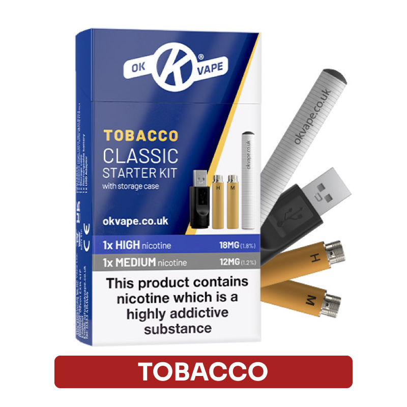 OK Vape Rechargeable Tobacco E-Cigarette Starter Kit