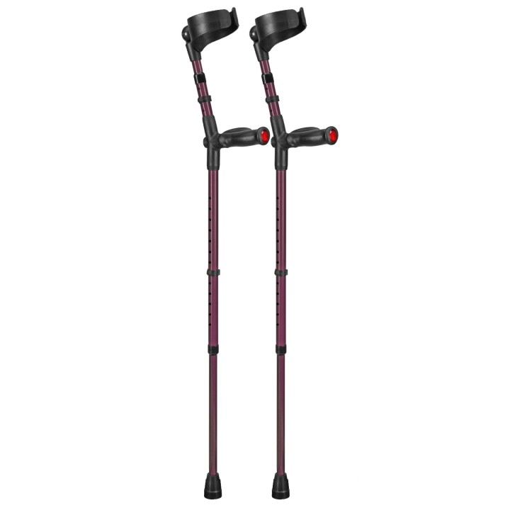 Ossenberg Aubergine Closed-Cuff Comfort-Grip Double Adjustable Forearm Crutches (Pair)