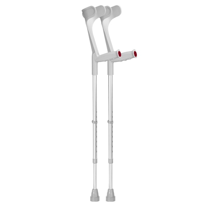Ossenberg Classic Grey Adjustable Open-Cuff Crutches (Pair)