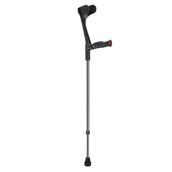 Ossenberg Grey Open-Cuff Comfort-Grip Adjustable Crutch (Right Hand)