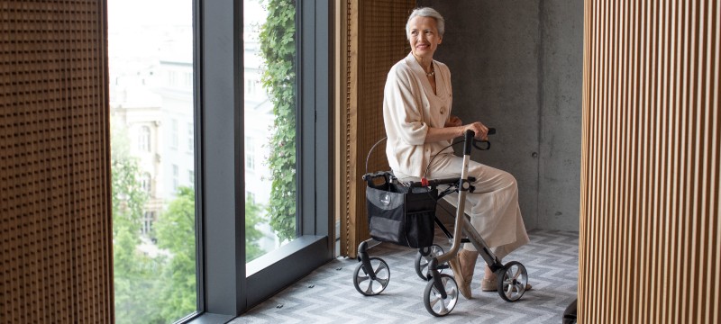 Space LX Rollator in use