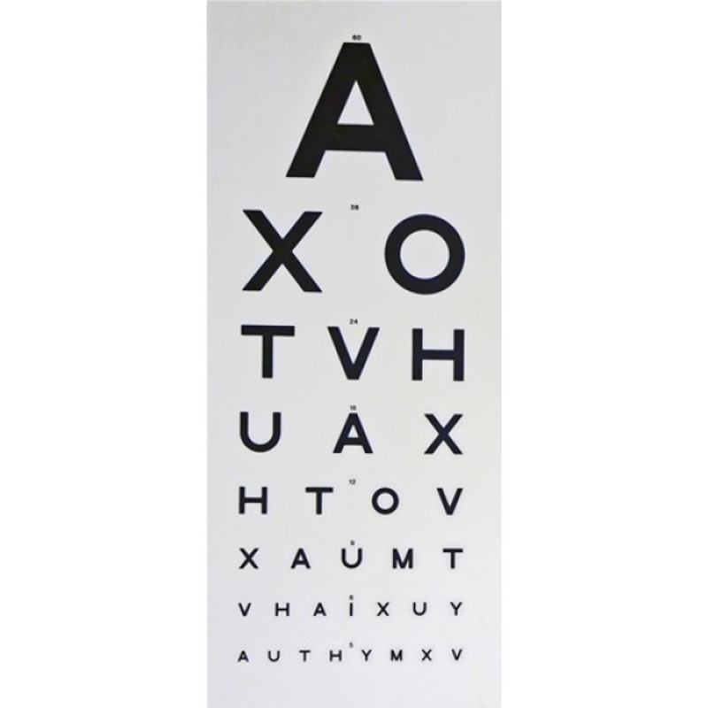 Reversible AOX Snellen Eye Test Panel (6m) Health and Care Eye Chart Axo