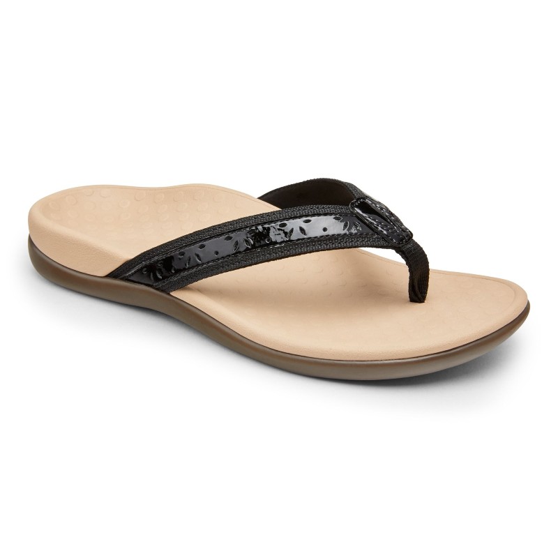 Black Toe Post Orthotic Sandals for Women | Health and Care