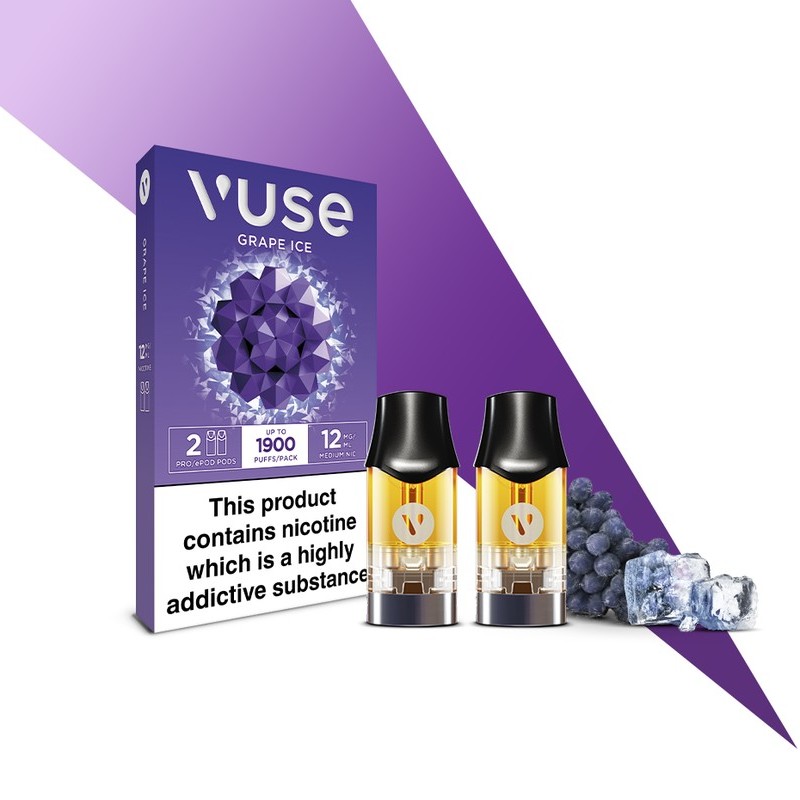 Vuse Pro Grape Ice Nic Salts eLiquid Pods 12mg Health and Care