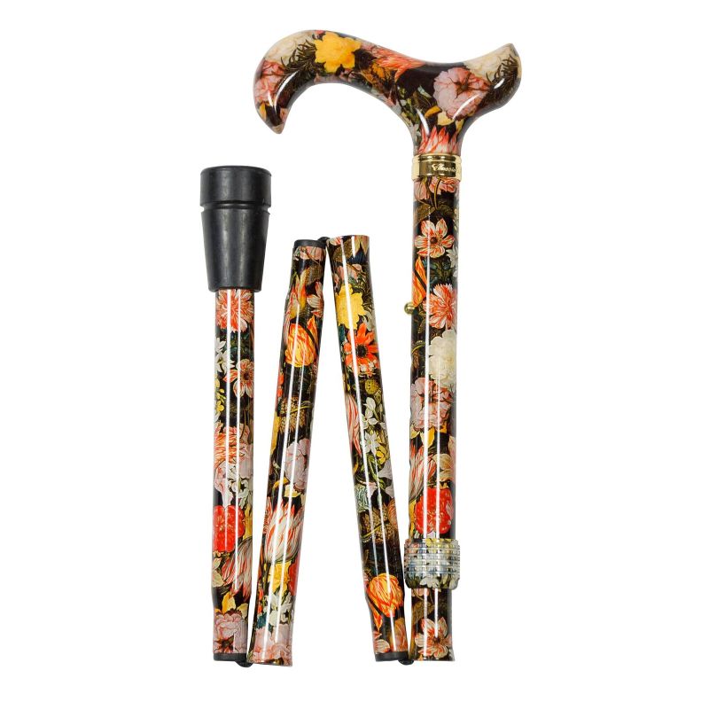 Adjustable Folding National Gallery Bosschaert Derby Handle Walking Cane