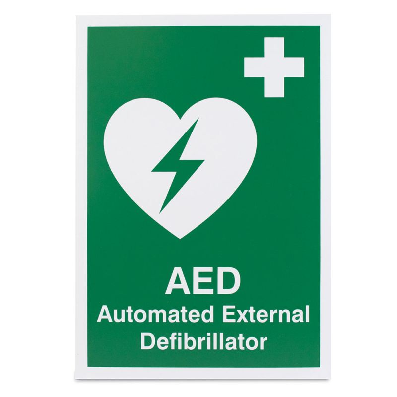 'AED Automated External Defibrillator' Safety Sign :: Sports Supports ...