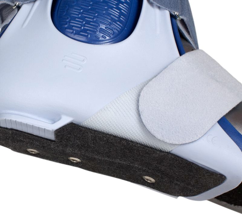 Outer edge of the brace tilts the foot slightly inwards Inward tilting of the foot relieves outer ankle ligaments
