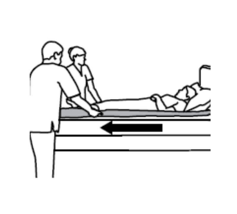 boost patient using tubular slide sheet step two