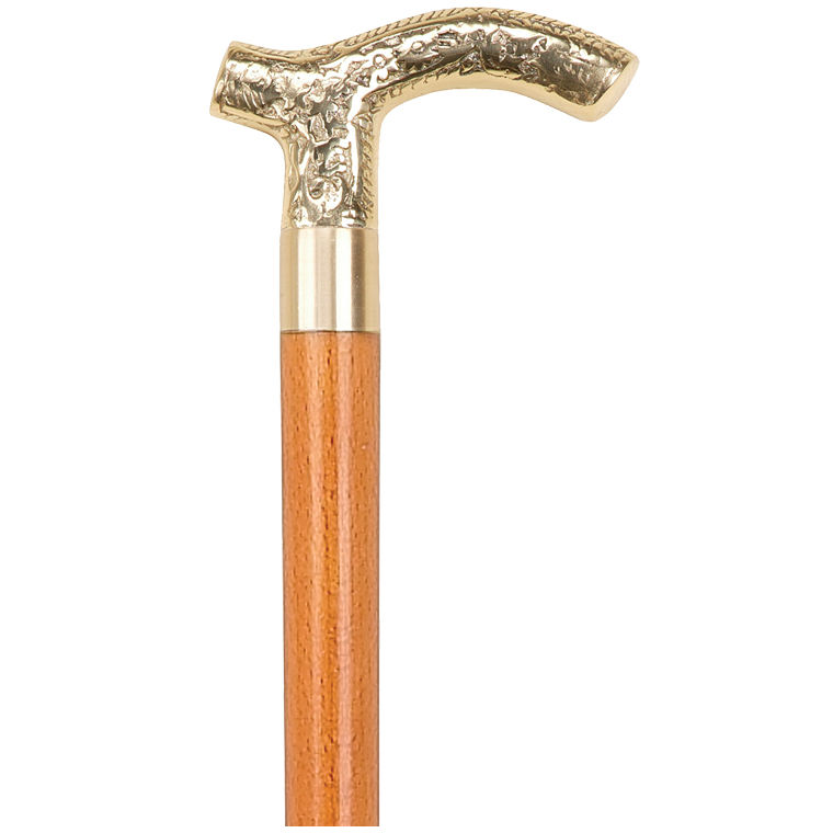 Brass Crutch Handle Boxwood Collectors' Walking Stick Health and Care