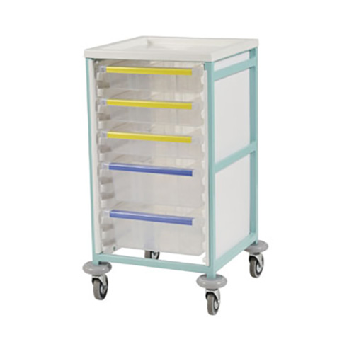 Bristol Maid MidLevel SingleColumn Caretray Trolley with Four Deep