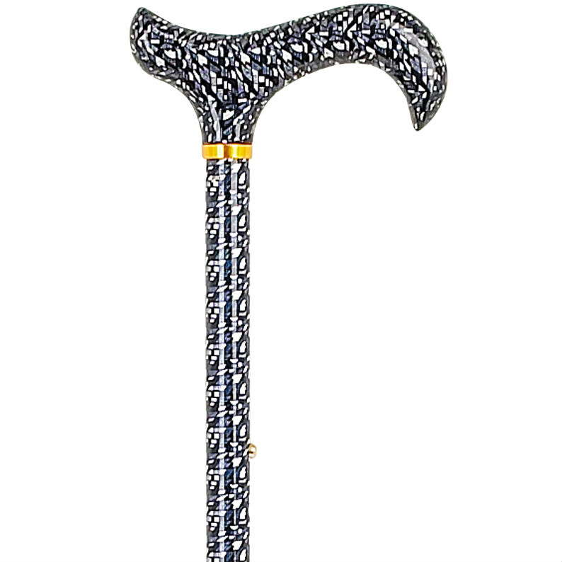 Adjustable Geometric Patterned Derby Handle Walking Stick Health and Care