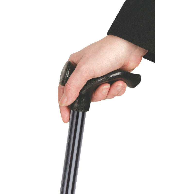 Adjustable Anatomical Black Aluminium Walking Stick Health and Care