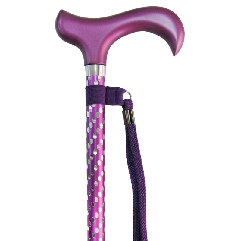HeightAdjustable Sassy Purple Engraved Derby Walking Stick Health