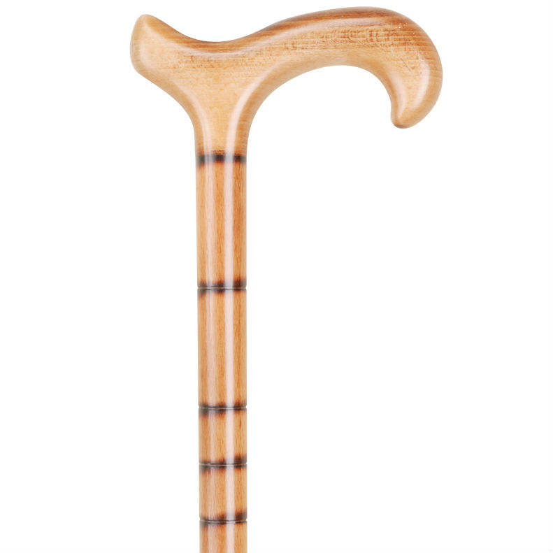 Ladies' Ringed Beech Derby Handle Walking Stick Health and Care
