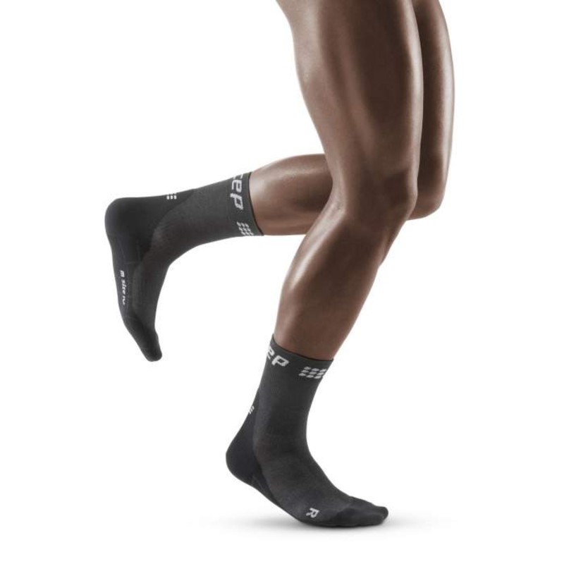 CEP Men's Grey Winter Short Compression Socks | Health and Care