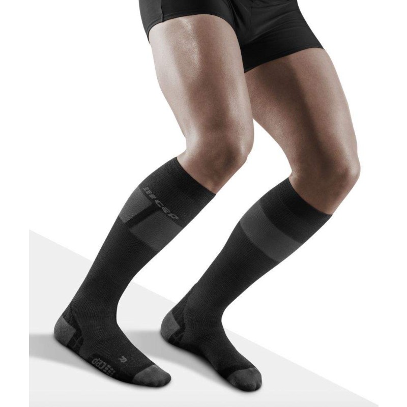 CEP Ski Ultralight Lime/Dark Grey Compression Socks for Men