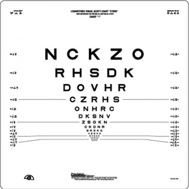 Precision Vision 2-Metre ETDRS LogMAR Chart (Chart 1 Original)