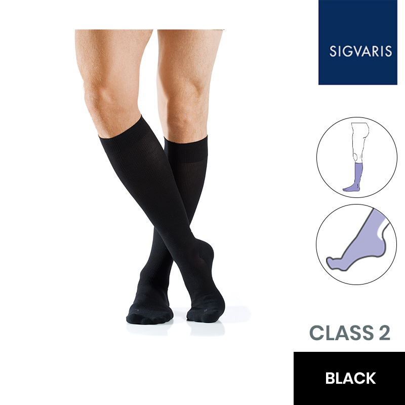Sigvaris Active Masculine CL2 Black Stockings | Health and Care
