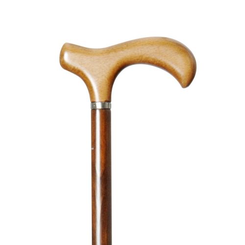 Dark Brown Melbourne Derby Walking Cane with Light Brown Handle