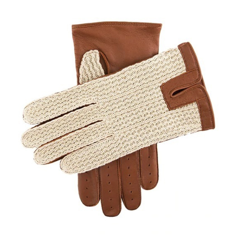 Dents Men's Crochet Leather Driving Gloves Health and Care