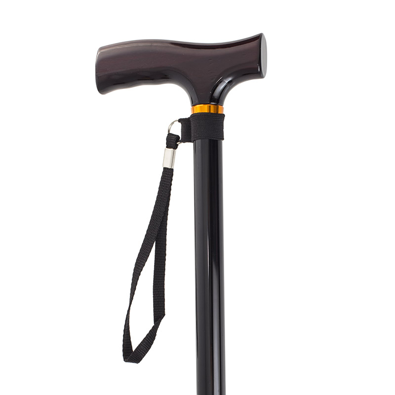 Tracking Cane Black T-Handled Walking Cane with Strap | Health and Care