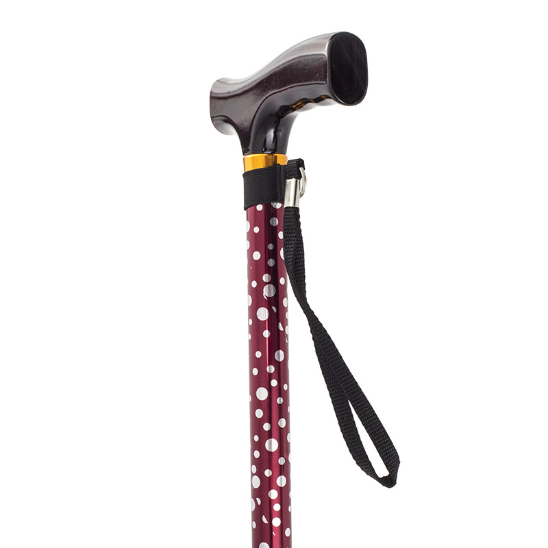 White Dot T-Handled Cane with Strap | Health and Care