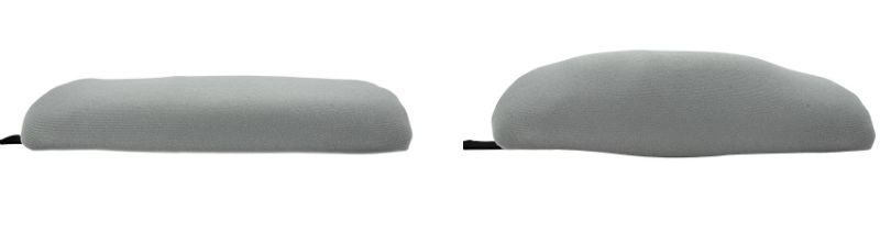 The Dynaspine Convex Inflatable Roll before and after inflation