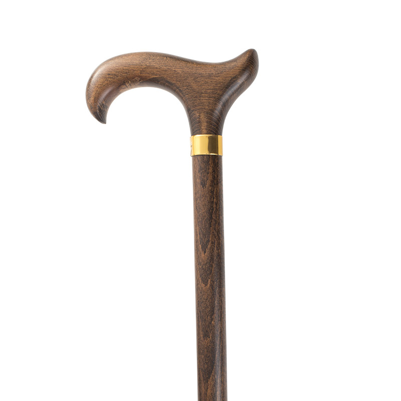 Extra-Long Brown Derby Handle Wooden Walking Stick | Health and Care
