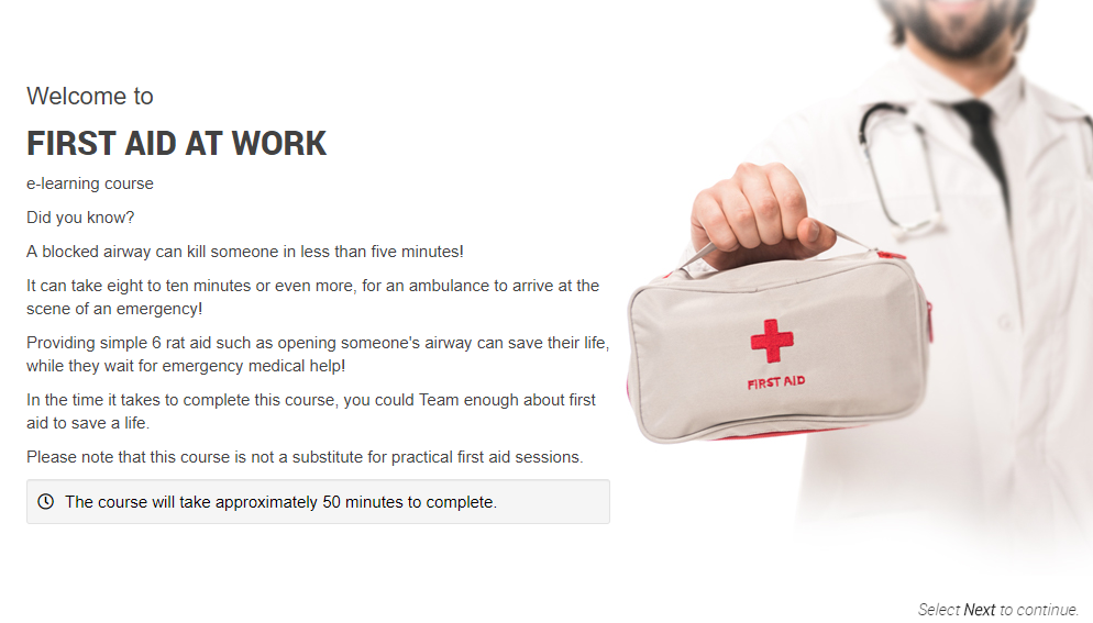 Welcome to First Aid at Work First Aid at Work Introduction