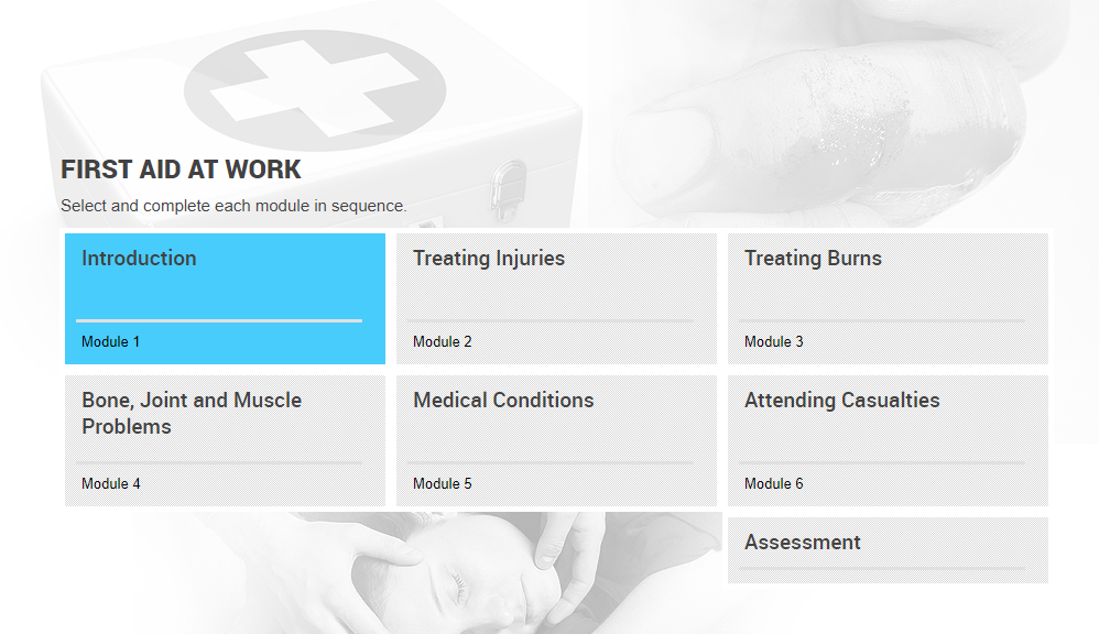 First aid at work course modules Modules of First Aid at Work