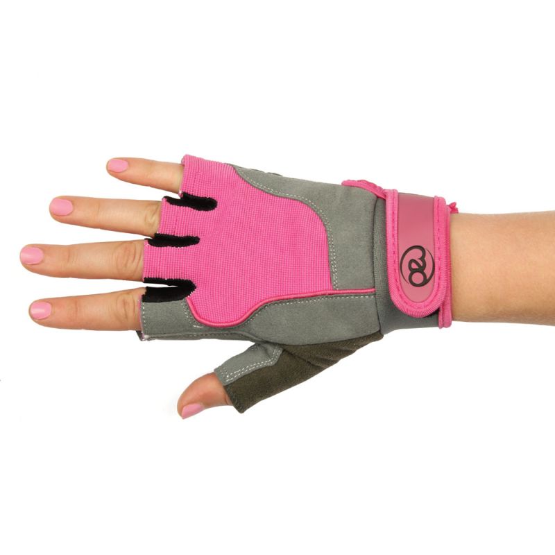 pink leather gloves women's