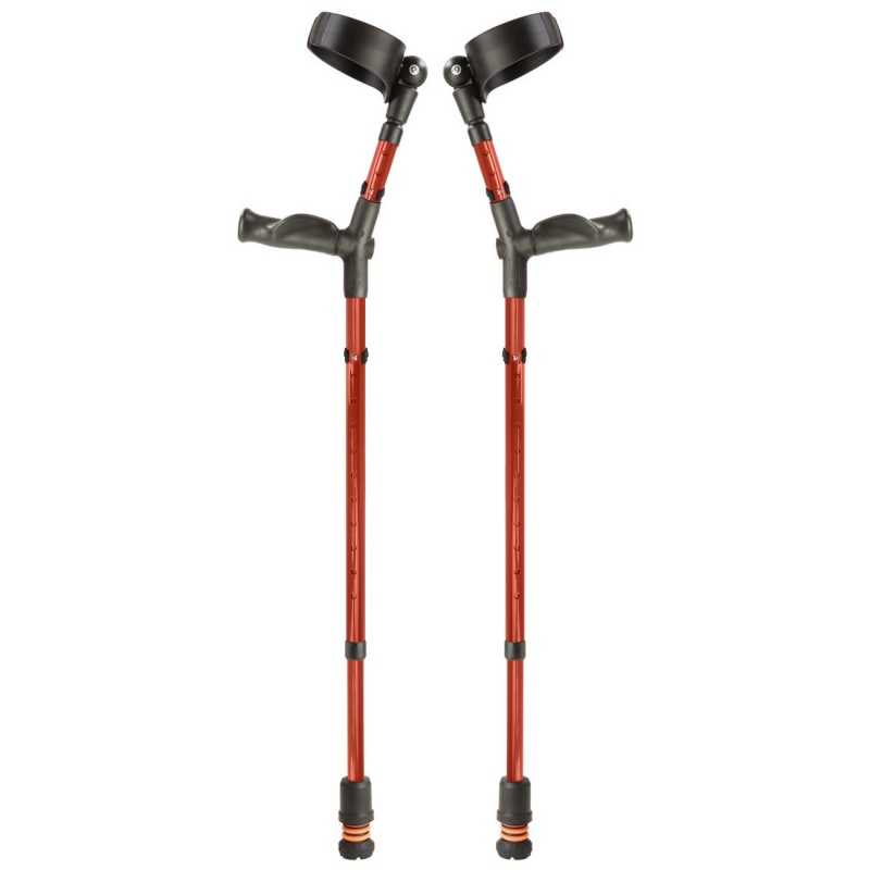 Flexyfoot Comfort Grip Adjustable Red Crutches Health and Care
