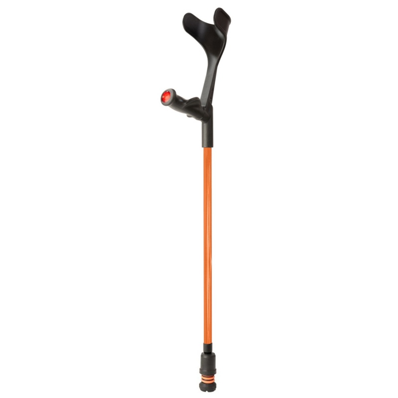 Flexyfoot Comfort Grip Open Cuff Orange Crutch for the Right Hand