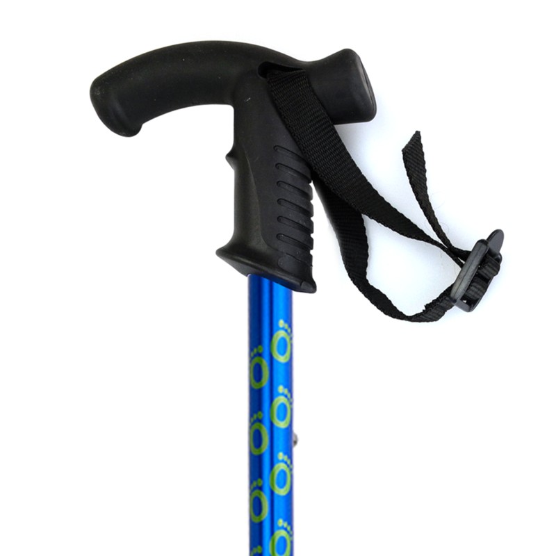 Handle of the Flexyfoot Soft Derby Handle Blue Telescopic Walking Stick