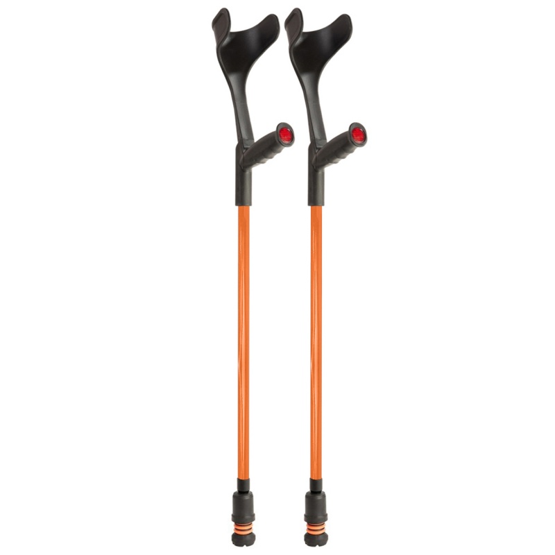 Flexyfoot Soft Grip Open Cuff Orange Crutches Health and Care