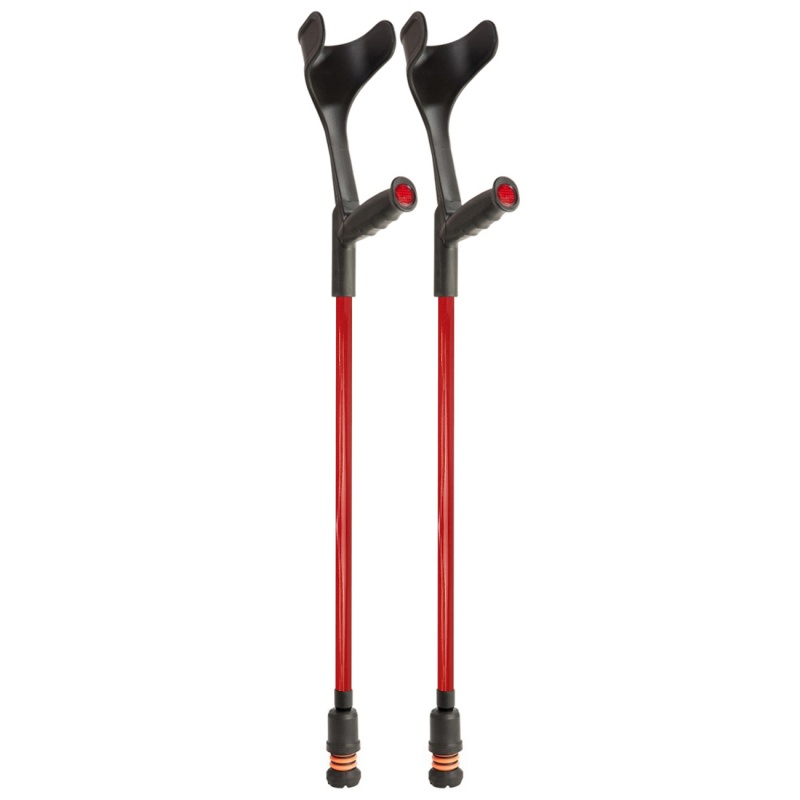 Flexyfoot Soft Grip Open Cuff Red Crutches Health and Care